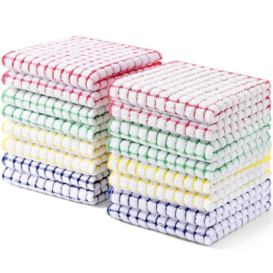 Cotton 16 Pack Terry Kitchen Dish Cloths (16 Count)
