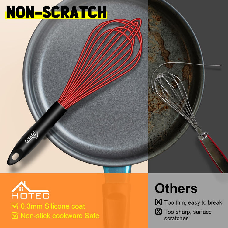 4 Pieces Silicone Whisks Set (4 Count)