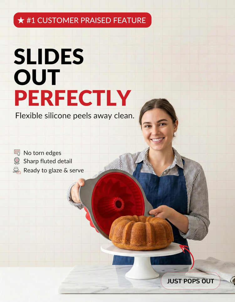 Premium Non Stick Silicone Pound Cake Pan