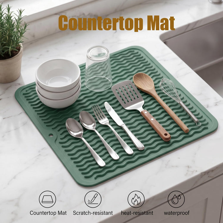 Silicone Dish Drying Mat for Multiple Usage