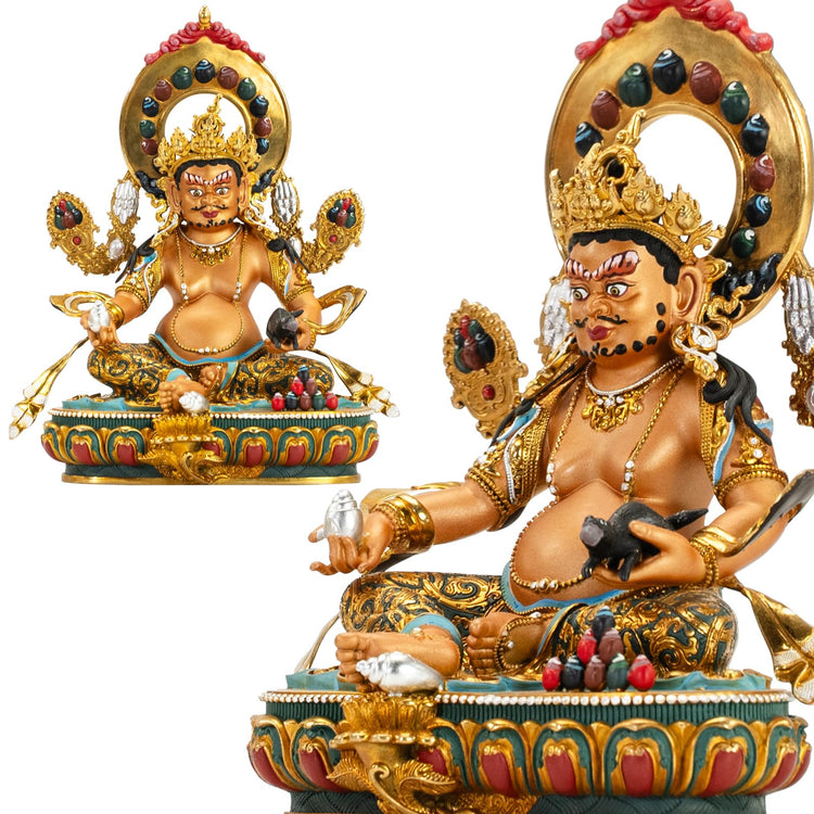 Yellow Jambhala Buddha Statue Indoor Meditation Decor Gift