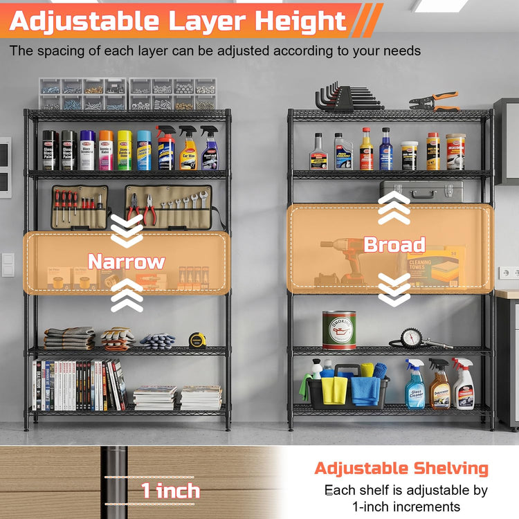 6 Tier Wire Shelf with Wheels