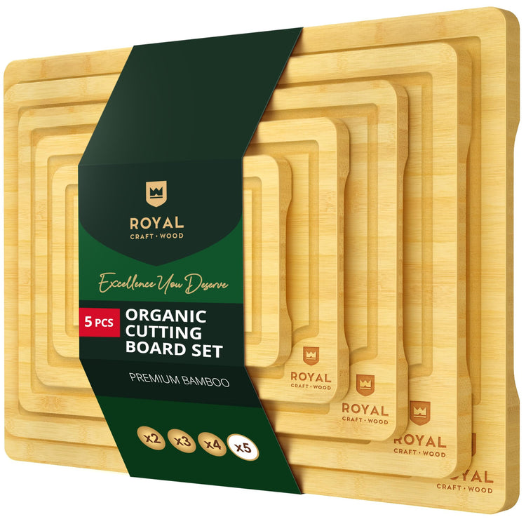 Wooden Cutting Boards for Kitchen Meal Prep & Serving (5 Count)