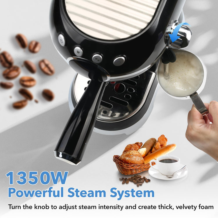 20Bar Compact Espresso Machine with Milk Frother