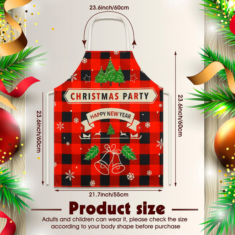 4 Pcs Christmas Aprons Waterproof for Women Men (4 Count)