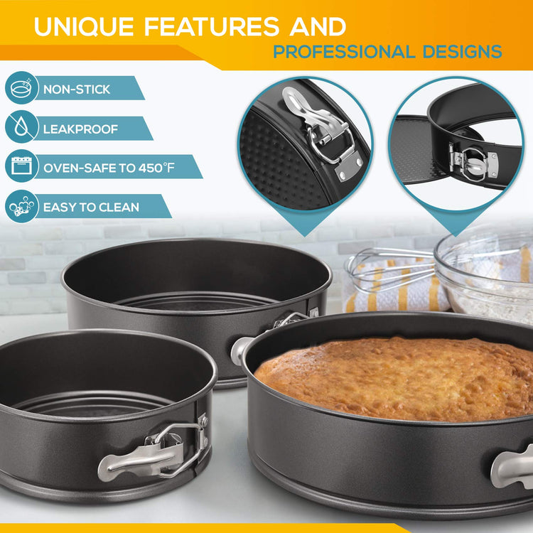 Springform Pan Set of 3 Non