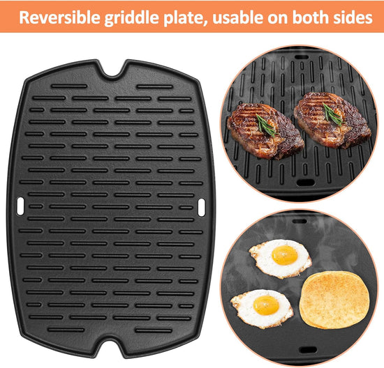 AJinTeby 7583 Cast Iron Griddle for Weber Q2000 Series, for Weber Q200 Q220 Q240 Q2000 Q2200 Q2400 Q2800 Gas Grills Accessories, Replaces for Webber 7645, for Webber Q2200 Grill Parts - Nestoria