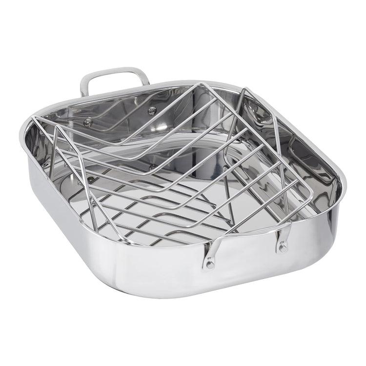 Stainless Steel Rectangular Roasting Pan with Rack