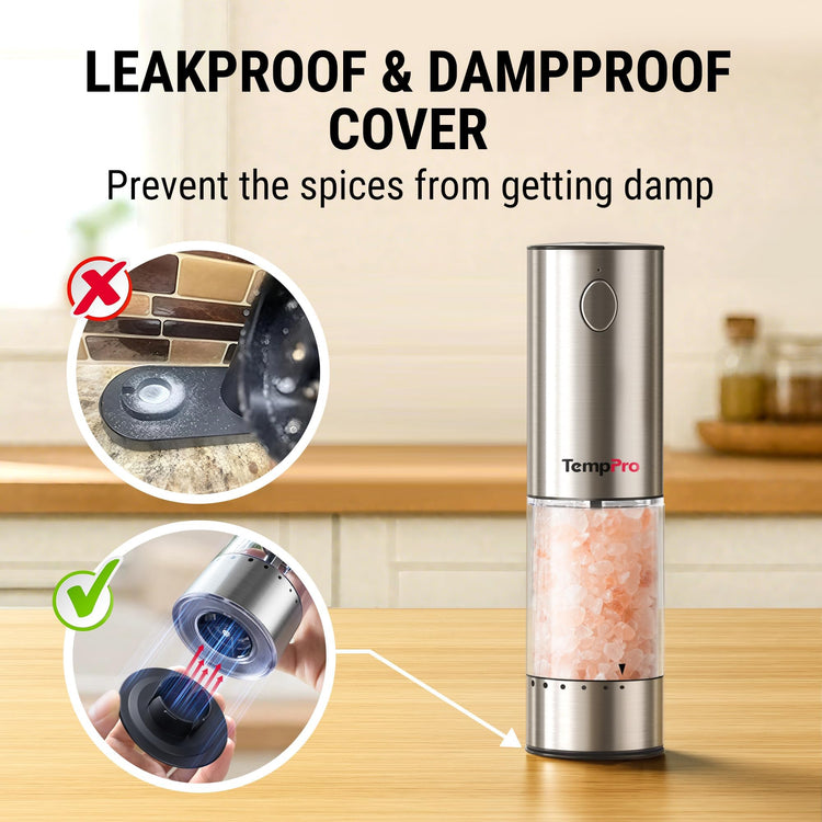 Rechargeable Electric Salt and Pepper Mill Set with Large Capacity