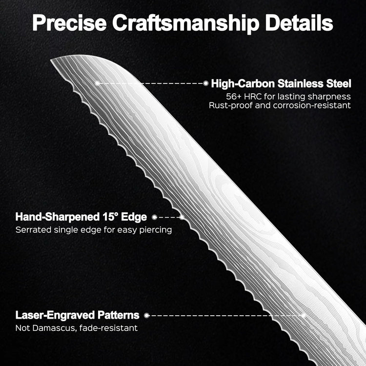 Bread Knife 10 inch Serrated Knife