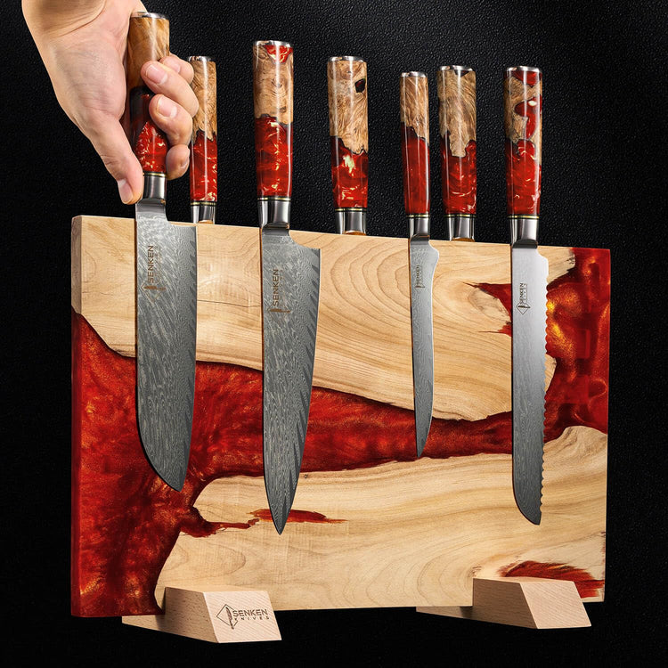 SENKEN "Red Tsunami" Extra Large Magnetic Knife Block