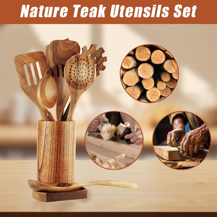 Wooden Spoons for Cooking (10 Count)