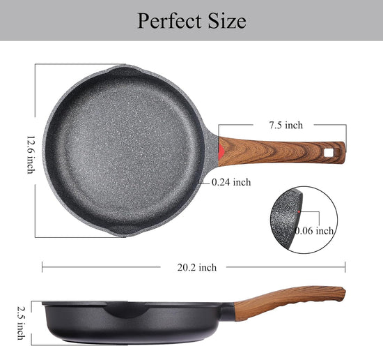 Vinchef Nonstick Frying Pan Anti Scratch,12.5 Inch Skillet Cast Aluminum Cookware, Induction Compatible - Nestoria