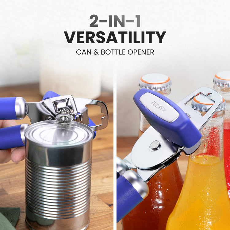 Heavy Duty Stainless Steel Can Opener Manual with Bottle Opener