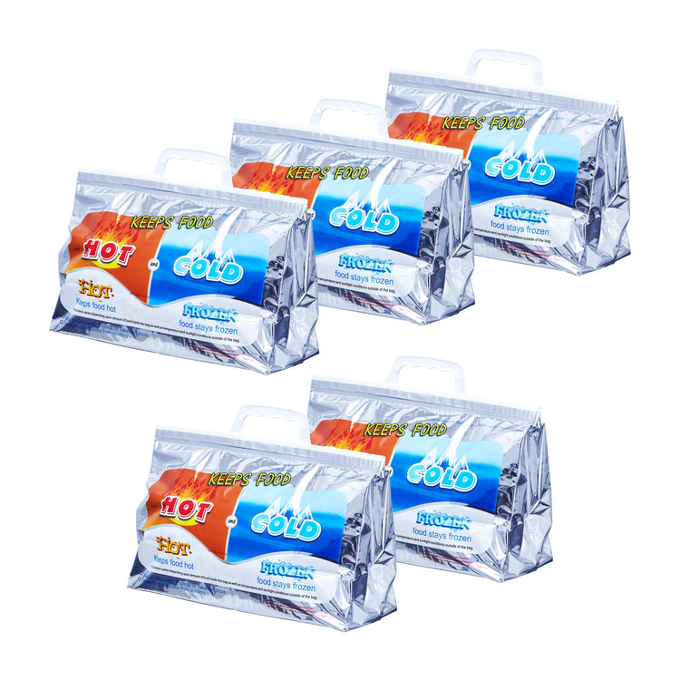 Hot and Cold Insulated Bags for Food Delivery (5 Count)