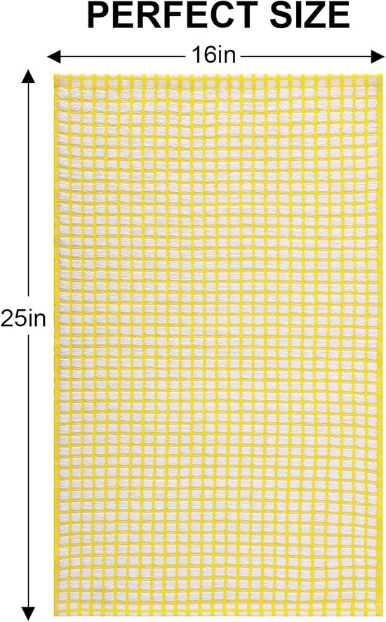 Kitinjoy Cotton 6 Pack Terry Kitchen Towels, 16 x 25 Inches Super Soft and Absorbent Dish Towels, Quick Drying Hand Towels for Kitchen Drying, Yellow - Nestoria