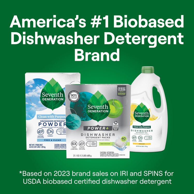 Power+ Dishwasher Detergent Packs Fresh Citrus scent 1 for sparkling dishes Dishwasher tabs 70 count (70 Count)