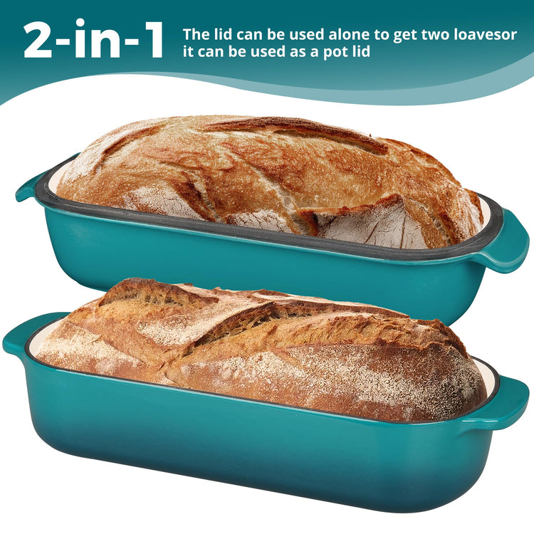 Enameled Cast Iron Loaf Pan with Lid