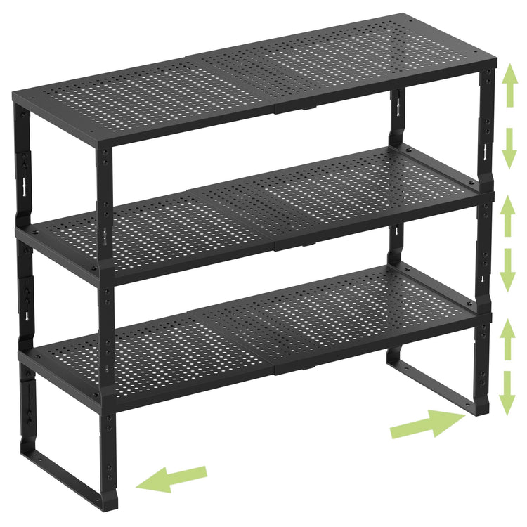 Heavy Duty Adjustable Metal Shelf Organizer (3 Count)