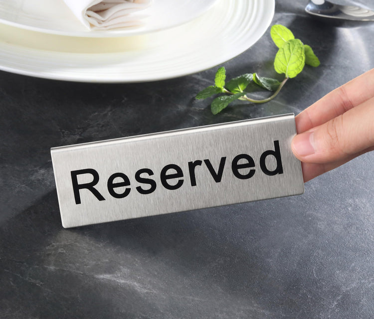 Stainless Steel Reserved Table Tent Sign (2 Count)