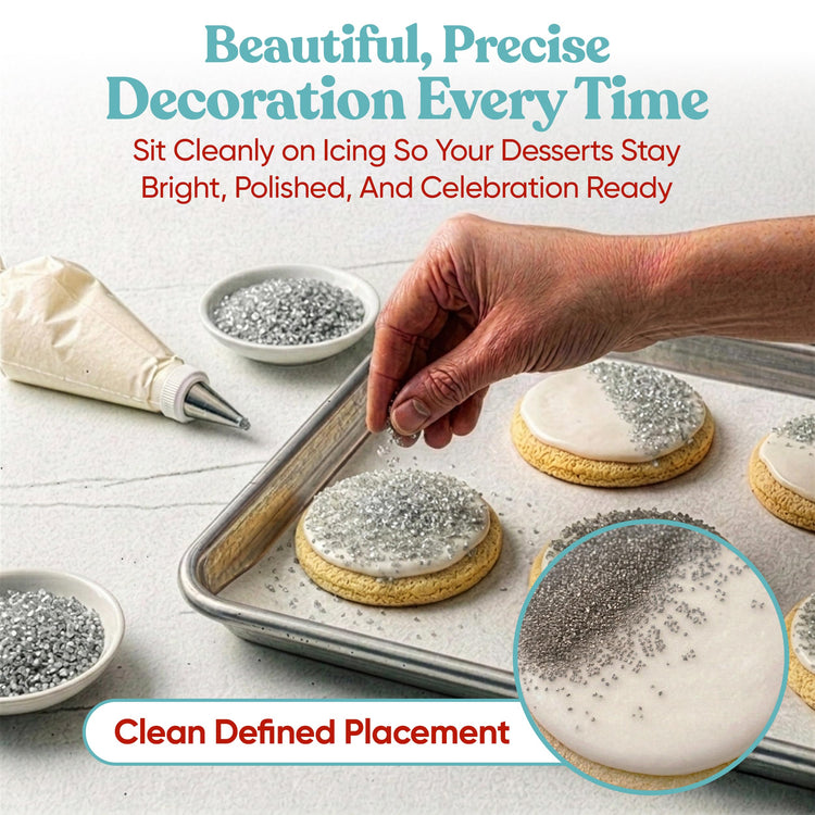 Silver Sanding Sugar for Baking & Cookie Decorating (5 Ounce)