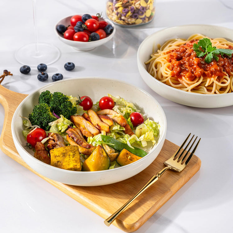 8.75'' Large Ceramic Pasta Bowls (4 Count)
