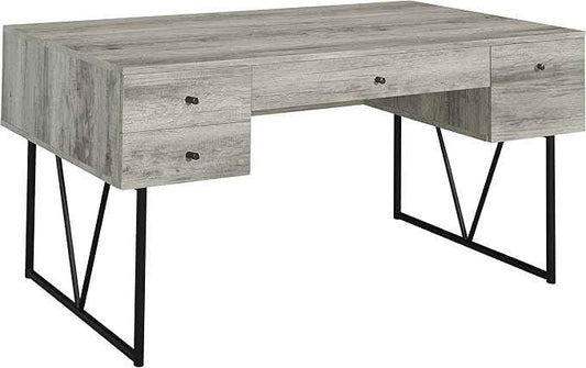 Coaster Home Furnishings Analiese Rustic 63-Inch 4-Drawer Home Office Computer Writing Desk Study Table with Storage Engineered Eco-Friendly Wood Look Laminate Sturdy Steel Grey Driftwood 801999