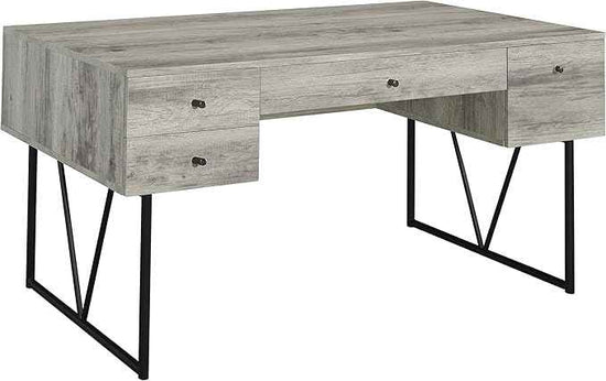Coaster Home Furnishings Analiese Rustic 63-Inch 4-Drawer Home Office Computer Writing Desk Study Table with Storage Engineered Eco-Friendly Wood Look Laminate Sturdy Steel Grey Driftwood 801999