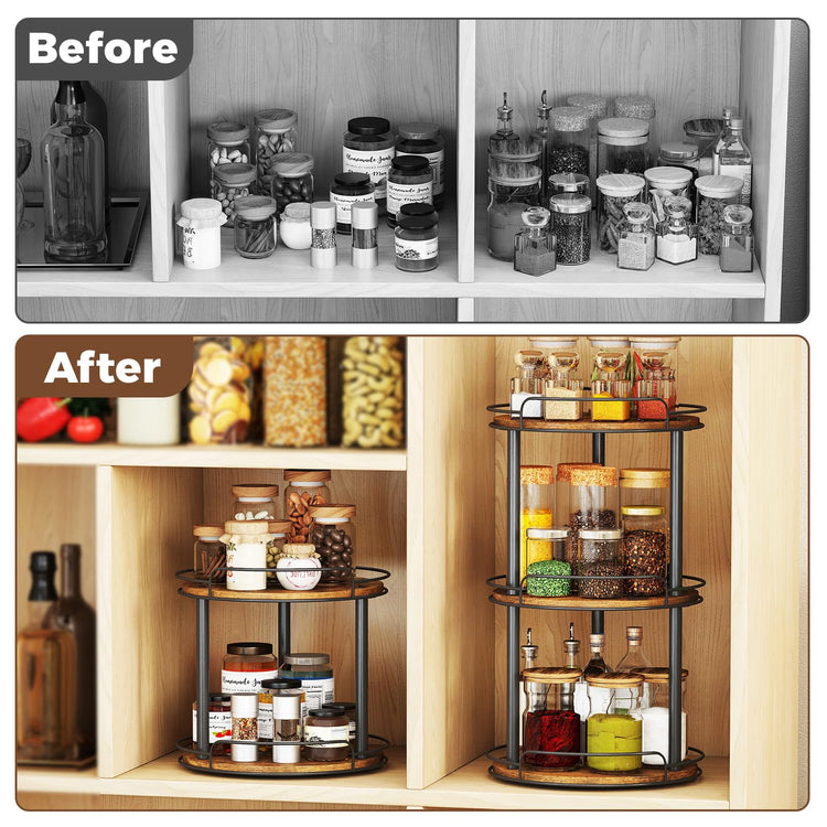 10'' Wood Lazy Susan Turntable Organizer for Cabinet