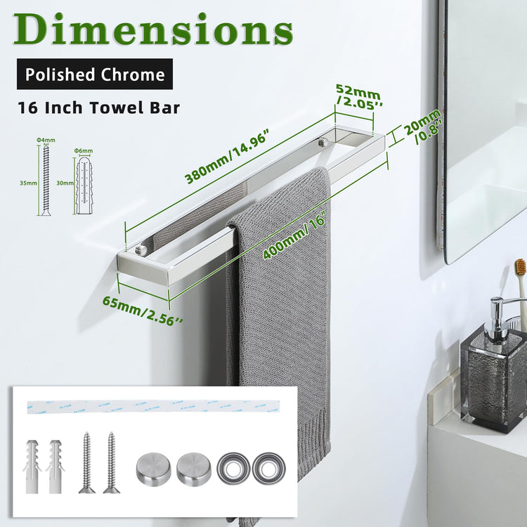 16 Inch Hand Towel Holder Towel Bar for Bathroom Wall Mounted