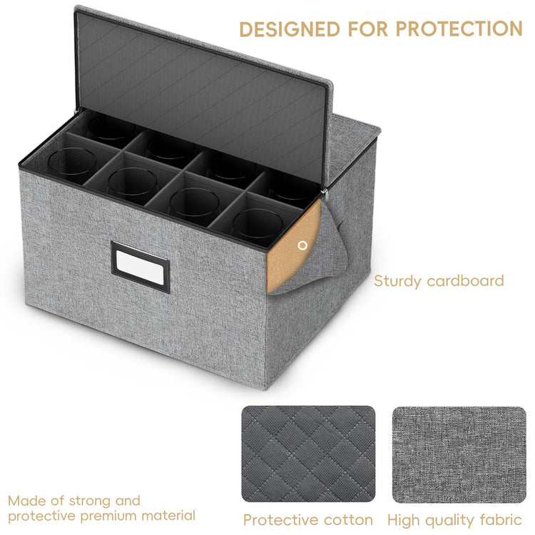 Wine Glass Storage Box with Dividers
