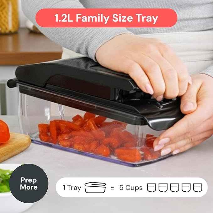 Fullstar The Original Pro Chopper - Vegetable Chopper and Spiralizer, Food Chopper with Container, Fruit Slicer, Kitchen Gadgets & Gifts, Home Essentials (9 in 1, Gray)