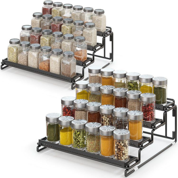 2 Pack Spice Rack Organizer for Cabinet (2 Count)