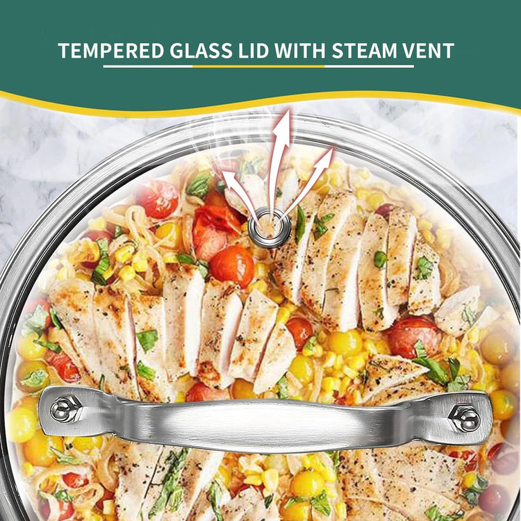 Tri Ply Stainless Steel Hybrid Non Stick Saucepan 2.5 Quart