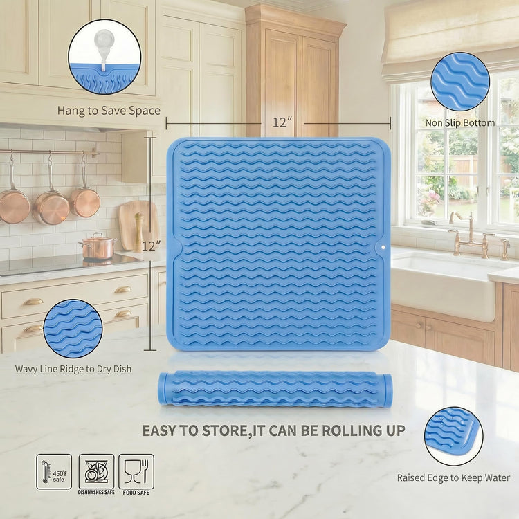 Silicone Dish Drying Mat for Multiple Usage