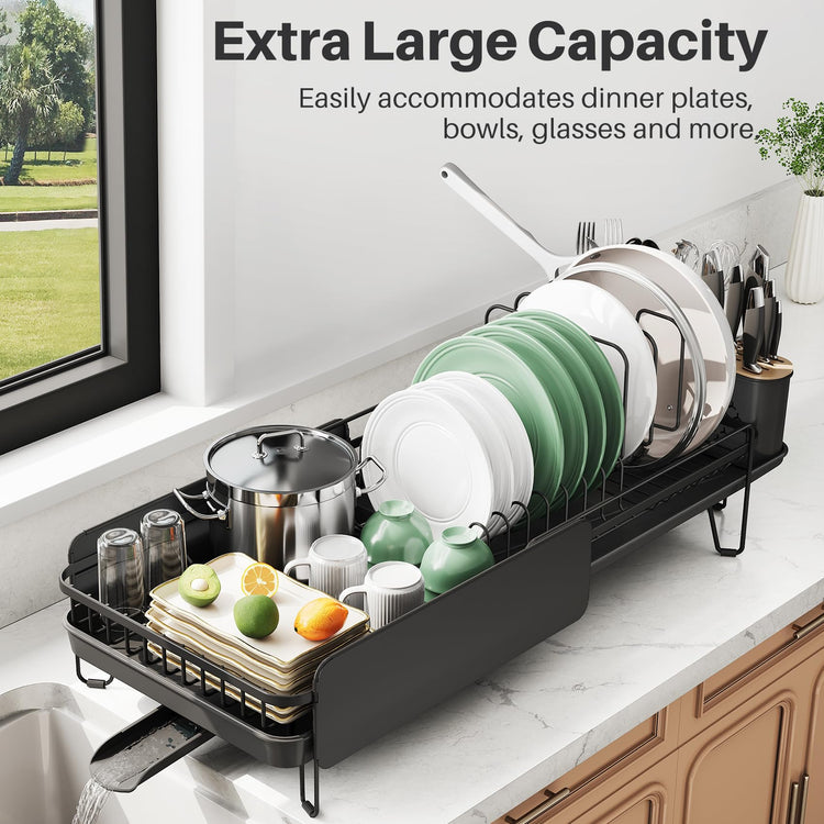 Large Expandable Dish Drying Rack for Kitchen Counter