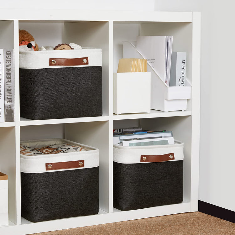 Canvas Storage Bin with Handles (3 Count)