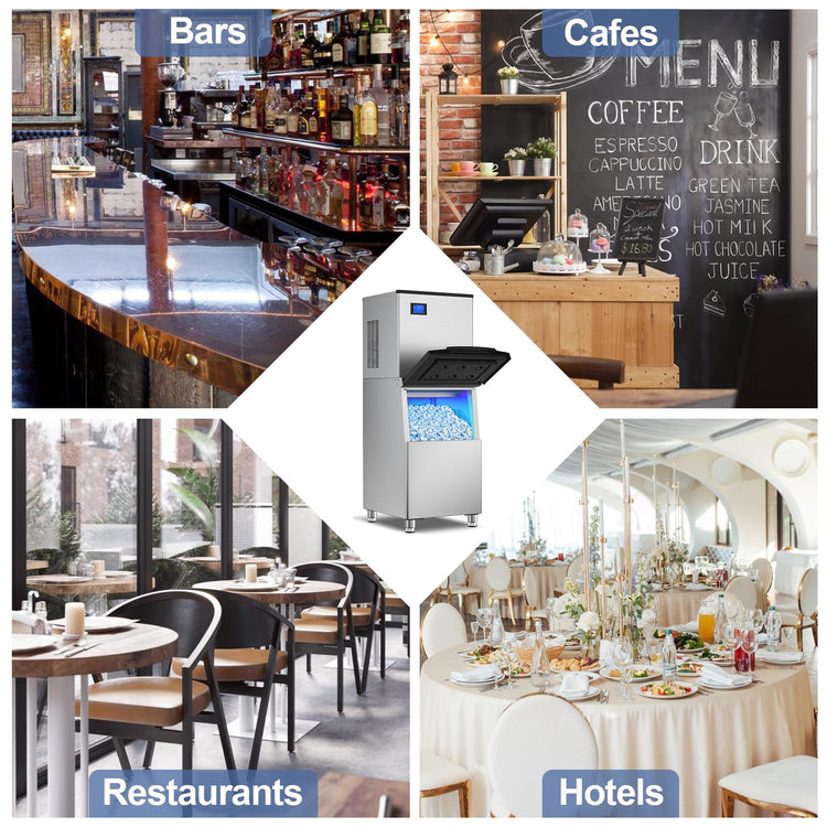 400 lbs High Output Commercial Ice Machine Freestanding Self