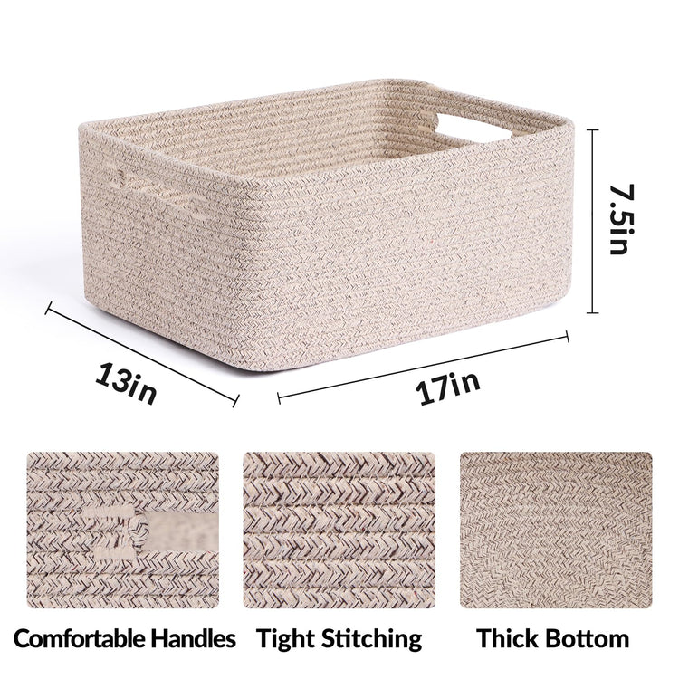 Large Storage Baskets for Shelves (2 Count)
