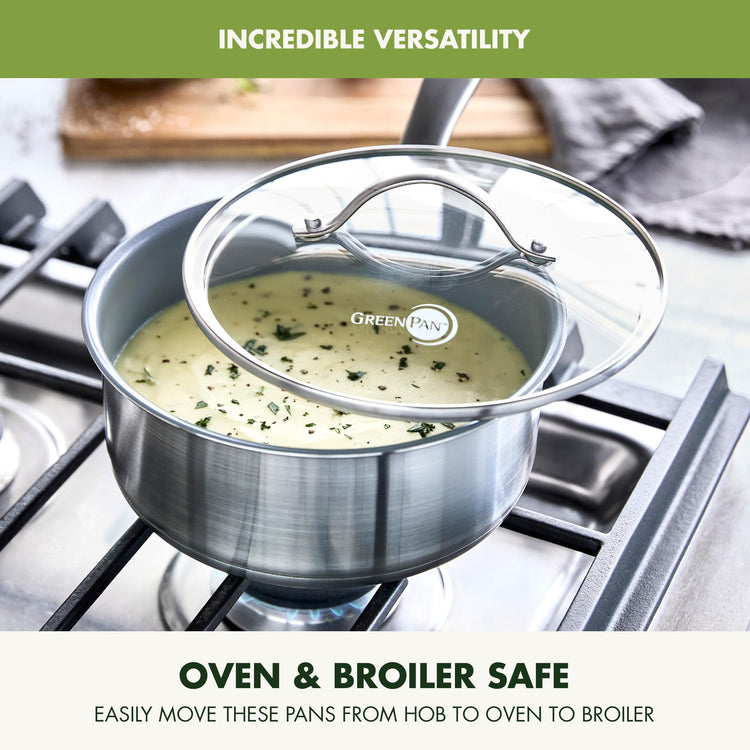 Stainless Steel Treviso 2.1QT Saucepan with Lid