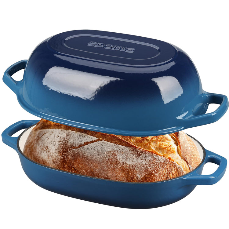 Enameled Cast Iron Oval Dutch Oven Pot with Lid