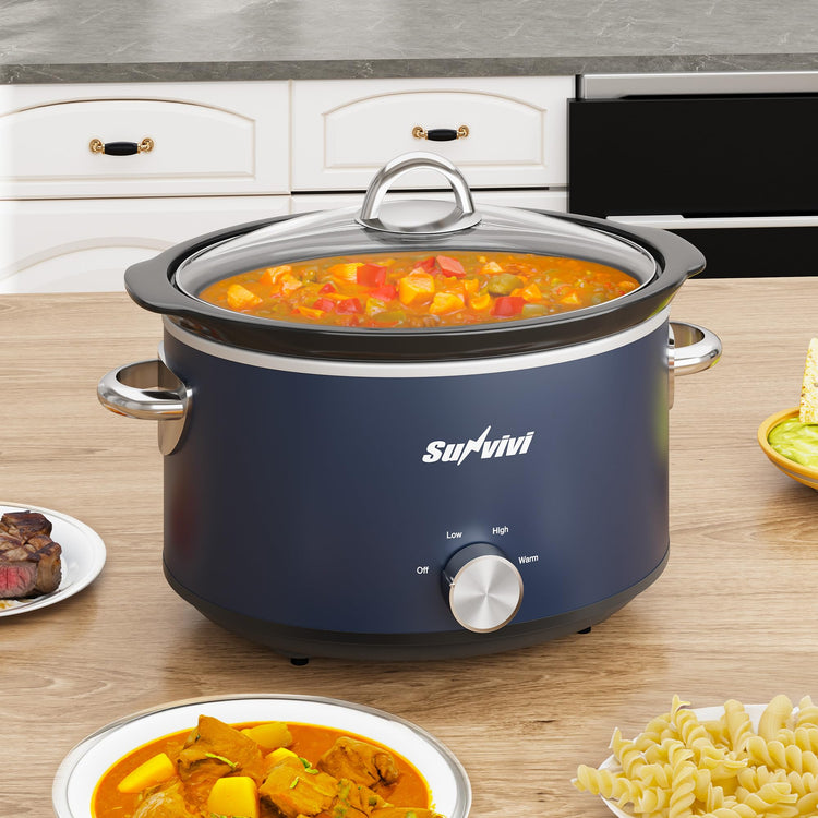 4 Quart Slow Cooker & Mini Food Warmer with 3 Heating Settings