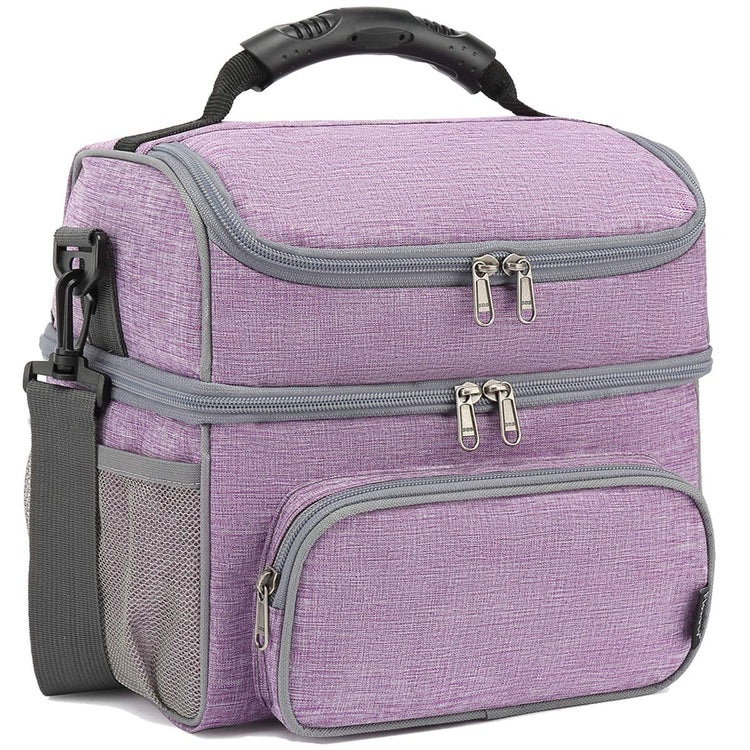 Double Layer Cooler Insulated Lunch Bag Adult Lunch Box Large Tote Bag for Men (2 Count)