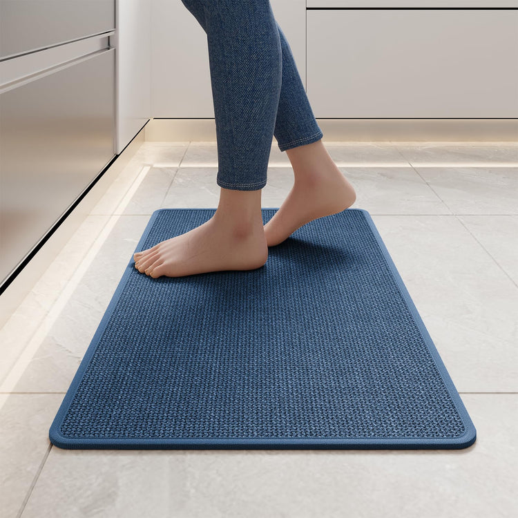 Kitchen Rugs Kitchen Mats for Floor Non Slip Washable Blue 17"x30" (4.267 Sq Ft)