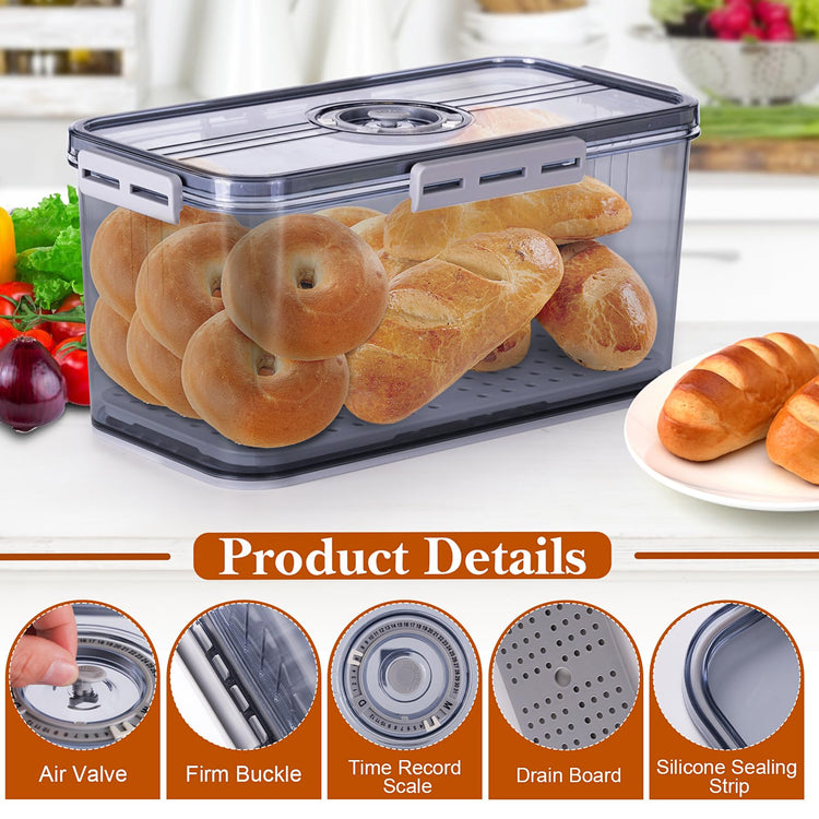 Bread Box for Homemade Bread Boxes for Kitchen Counter Airtight