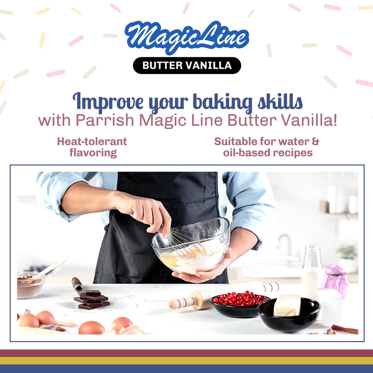 Magic Line Butter Vanilla Flavoring Oil for Baking 32 Ounces