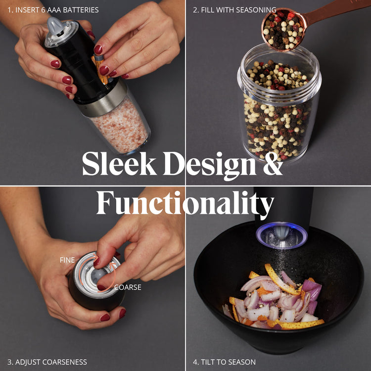 Electric Salt and Pepper Grinder Set