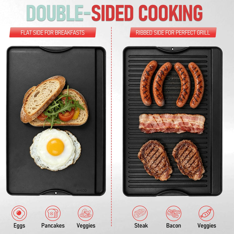24" X 16" Reversible Cast Iron Griddle for Camp Chef