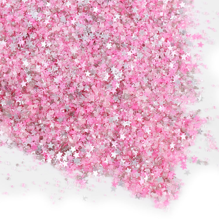 Sanding Sugar Edible Silver Glitter Stars Mix (3.5 Ounce)