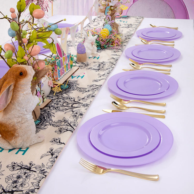 60PCS Purple Plates (60 Count)
